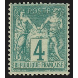 n°63, Sage 4c vert, Type I (N sous B), neuf * avec charnière, pièce d'attente