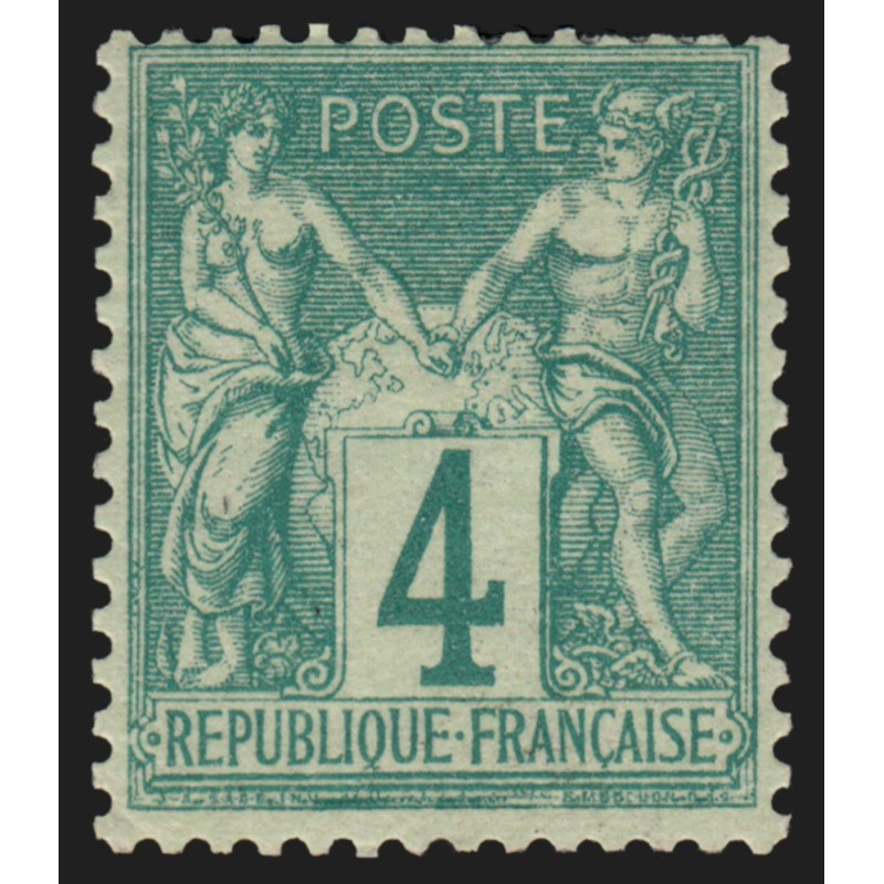 n°63, Sage 4c vert, Type I (N sous B), neuf * avec charnière, pièce d'attente