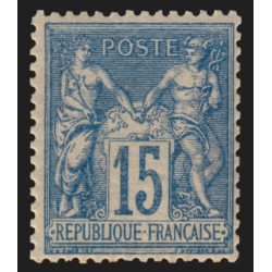 n°90, Sage 15c bleu, neuf * infime trace de charnière - TB