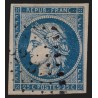 n°4, Cérès 1850, 25c bleu, oblitéré losange PC - TB