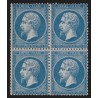 n°22 bloc de quatre, Napoléon 20c bleu, neuf * avec charnière, signé ROUMET