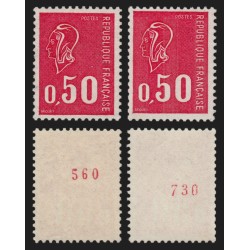 n°1664b/1664e numéro rouge au verso, normale + tropicale, Becquet neufs **