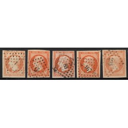 n°16, lot de 40 losanges Petits Chiffres, Napoléon 40c orange - TB 1er choix