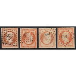 n°16, lot de 40 losanges Petits Chiffres, Napoléon 40c orange - TB 1er choix