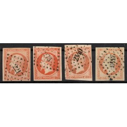 n°16, lot de 40 losanges Petits Chiffres, Napoléon 40c orange - TB 1er choix