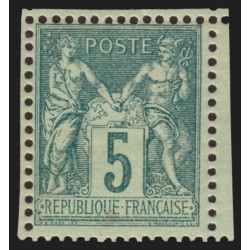 n°75, Sage 5c vert, Type II, neuf * infime trace de charnière, quasi ** - TB