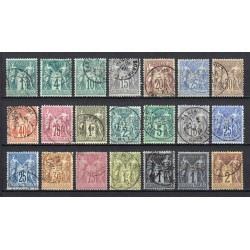 France 1876/1890 - Belle collection au type Sage COTE 1.150 € - TB D'ASPECT