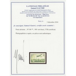 Poste Aérienne n°14b, 50fr VERT-FONCÉ, neuf ** sans charnière - TTB - Certificat