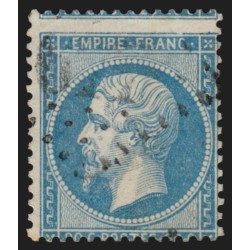 n°22, variété de piquage très décalé (à cheval), Napoléon 20c bleu - TB