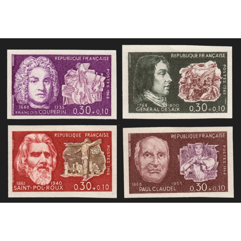 n°1550/1553 non-dentelés, série complète 1968, neufs ** sans charnière - TB