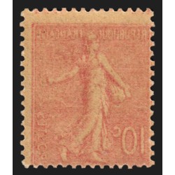 n°129e, variété "impression recto-verso", Semeuse lignée 10c rose, neuf ** - TB