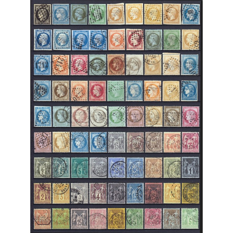 France 1849/1890 - Collection timbres Cérès Napoléon, COTE 2200 € - TB D'ASPECT