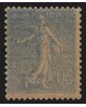 n°161, variété "impression recto-verso", Semeuse 50c bleu, neuf ** - TB