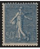 n°161, variété "impression recto-verso", Semeuse 50c bleu, neuf ** - TB