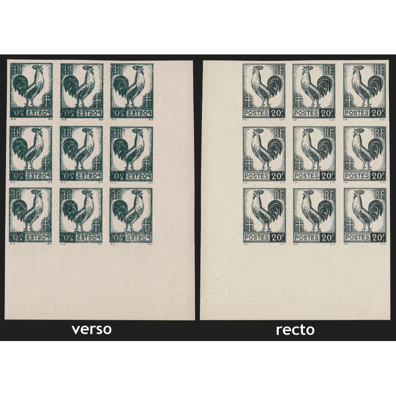 n°648b variété "impression recto-verso" non-dentelé, neufs ** sans charnière