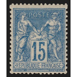 n°90, Sage 15c bleu, neuf * avec charnière - TB