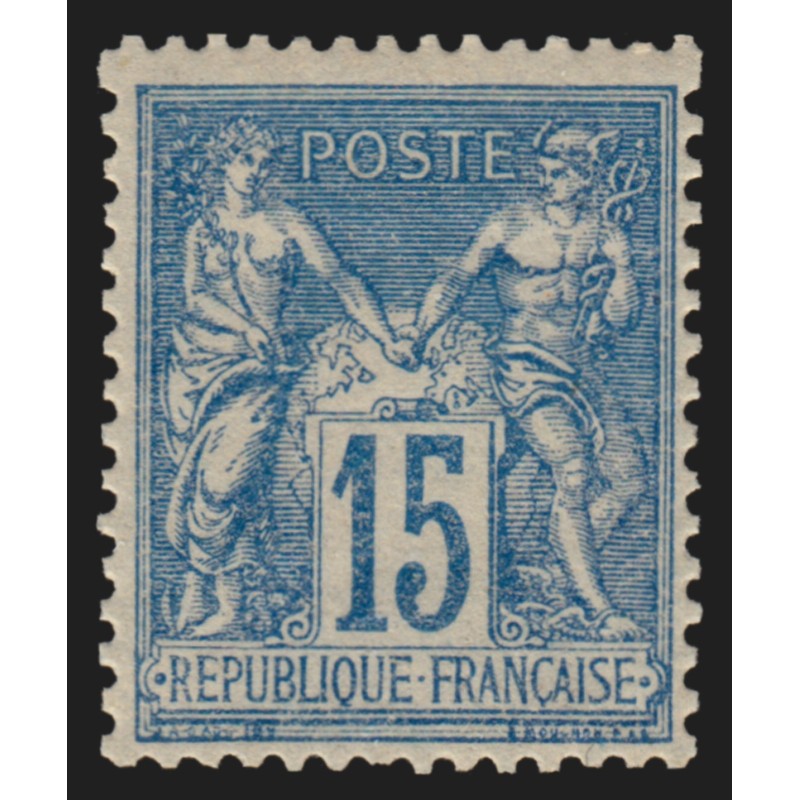 n°90, Sage 15c bleu, neuf * avec charnière - TB