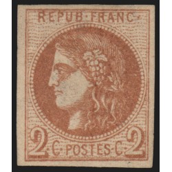 n°40B, Cérès Bordeaux, 2c brun-rouge, neuf * avec charnière - TB