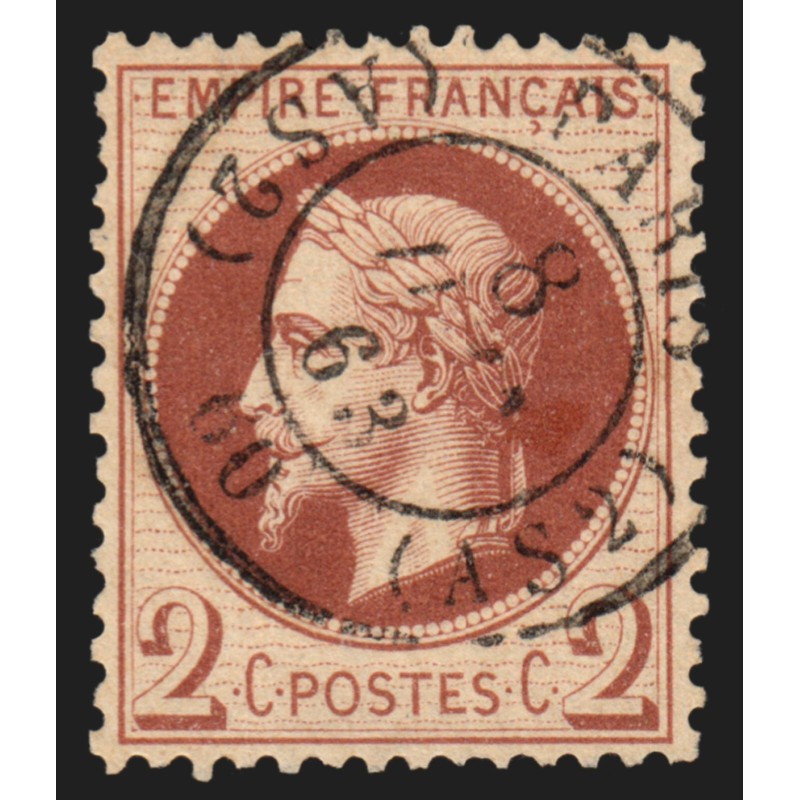 n°26B, Napoléon Lauré 2c rouge-brun, Type II, oblitéré càd PARIS (AS2) - TTB