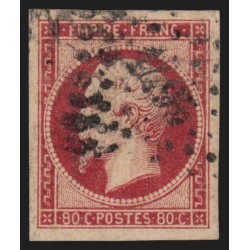 n°17A, Napoléon non-dentelé, 80c carmin, oblitéré - TB