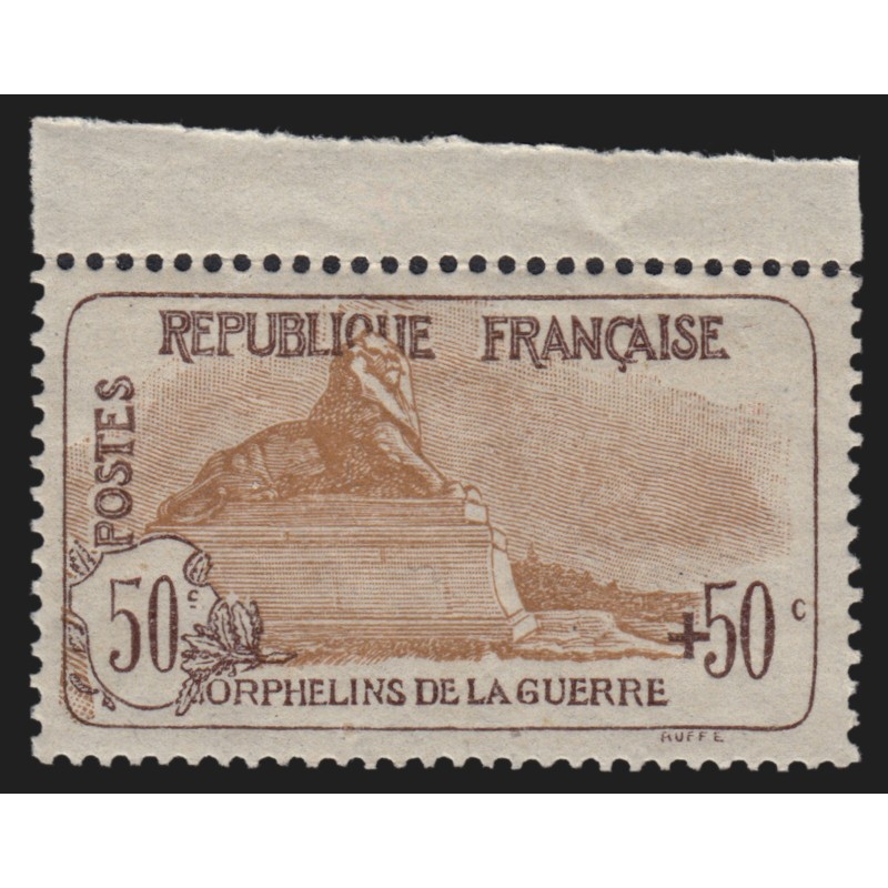 n°153, Orphelins guerre 1917, 50c+50c brun-clair, neuf ** sans charnière - TB