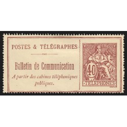 Timbres-Téléphone n°26, Chaplain 40c brun-rouge, neuf (*) sans gomme - B/TB