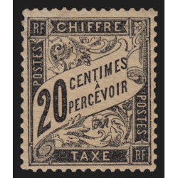 Timbres-Taxe n°17, Duval 20c noir, neuf * avec infime trace de charnière - TB