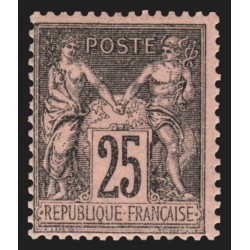 n°97, Sage 25c noir sur rose, Type II, neuf * légère trace de charnière - TB