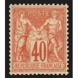 n°70, Sage 40c rouge-orange, Type I, neuf * SUPERBE, signé ROUMET + Certificat