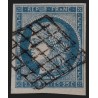 n°4, Cérès 1850, 25c bleu, oblitéré grille noire - TB