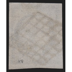 n°4, Cérès 1850, 25c bleu, oblitéré grille noire - TB