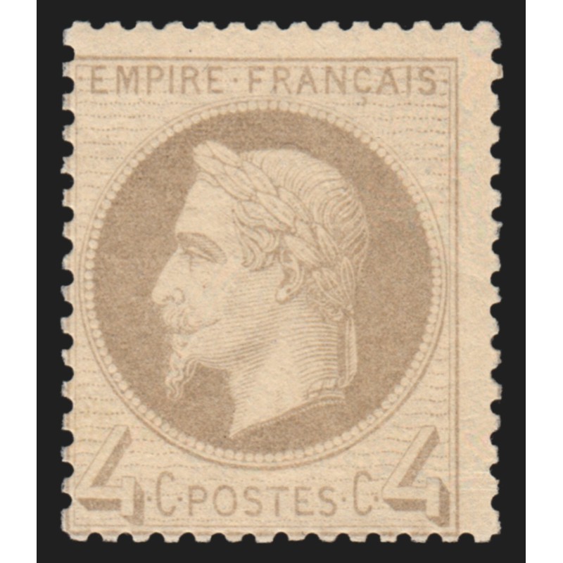 n°27B, Napoléon Lauré 4c gris, Type II, neuf ** sans charnière - TB