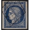 n°4a, Cérès 1850, 25c bleu-foncé, oblitéré grille - SUPERBE