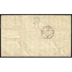 n°14A, oblitéré PC 769 CHATEAU-LANDON Seine & Marne sur lettre pour Paris 1854