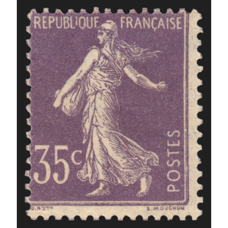 n°136, Semeuse inscriptions maigres, 35c violet-clair, neuf ** - B/TB