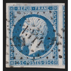 n°10, Présidence 1852, 25c bleu, oblitéré de 2 PC différents - SUPERBE D'ASPECT