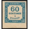 Timbres-Taxe n°9, bord de feuille, 60c bleu, neuf ** sans charnière - SUPERBE