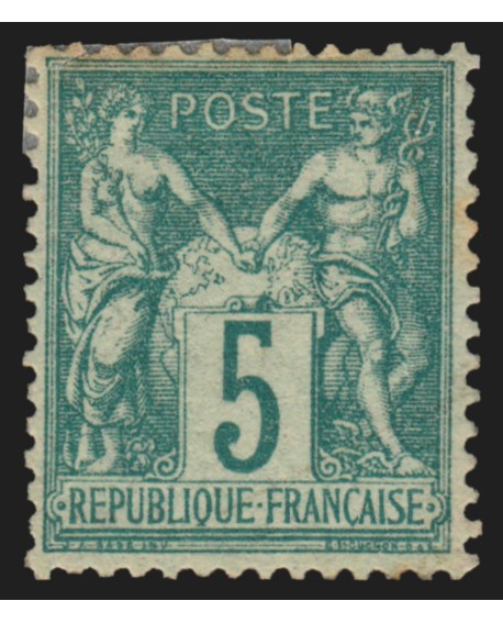 n°64, Sage 5c vert, Type I, neuf * avec charnière, pièce d'attente