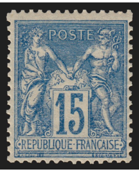 n°90, Sage 15c bleu, neuf * avec charnière - TB