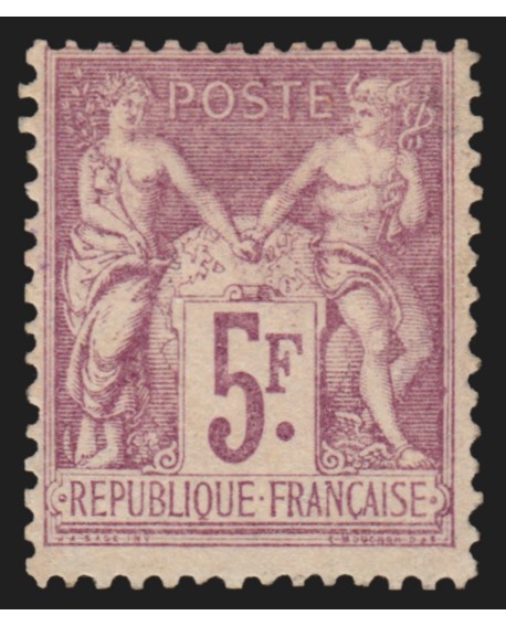 n°95a, Sage 5fr lilas-rose, neuf * légère trace de ch. signé ROUMET - TB