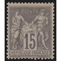 n°77, Sage 15c gris, Type II, neuf * - TB - signé SCHELLER