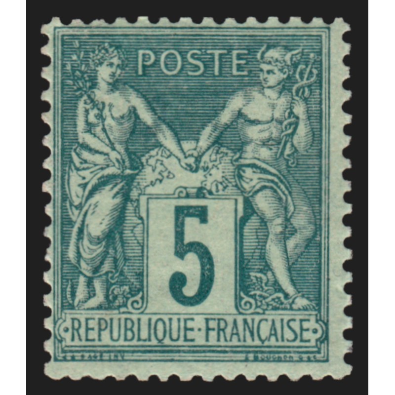 n°75, Sage 5c vert, Type II, neuf ** sans charnière - TB