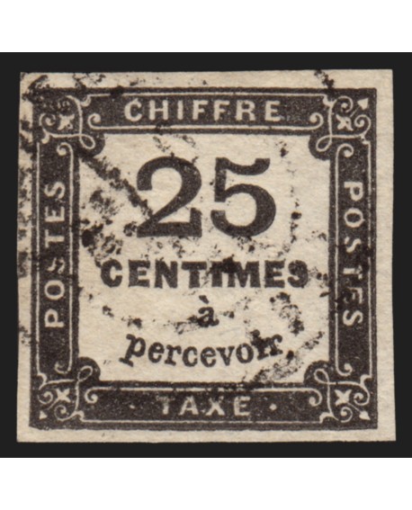 Timbres-Taxe n°5, 25c noir, oblitéré - TB