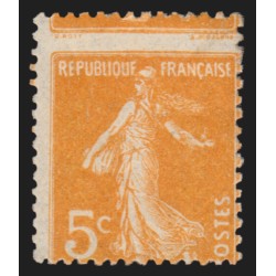 n°158, variété "piquage à cheval", Semeuse 5c orange, neuf * - TB