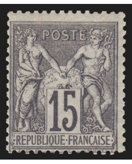 n°66, Sage 15c gris, Type I (N sous B), neuf * légère trace de charnière - B/TB