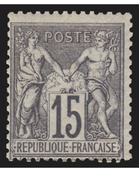 n°66, Sage 15c gris, Type I (N sous B), neuf * légère trace de charnière - B/TB