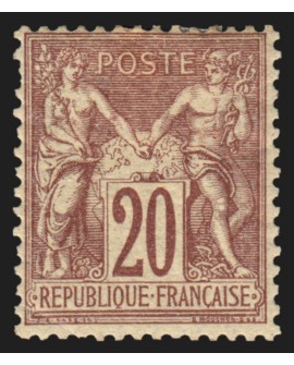 n°67, Sage 20c brun-lilas, Type I (N sous B), neuf * avec charnière forte