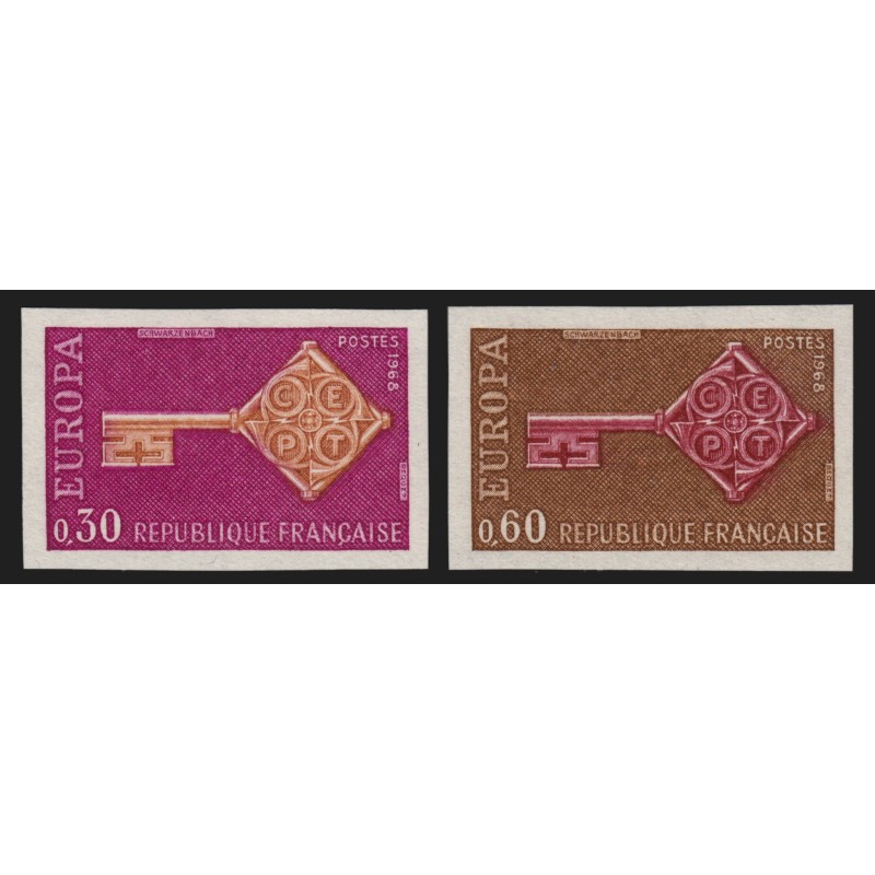 n°1556/1557 non-dentelés, Europa 1968, neufs ** sans charnière - TB