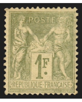 n°82, Sage 1fr. olive-clair, Type II, neuf * trace de ch. signé JAMET - TB