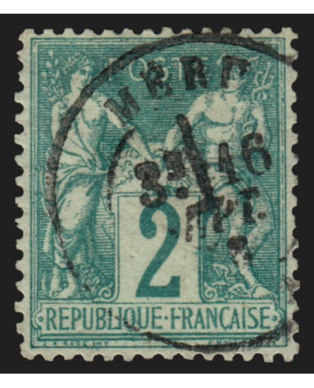 n°62, Sage 2c vert, Type I (N sous B), oblitéré càd - B/TB